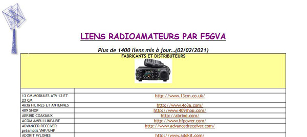 Liens radioamateurs par F5GVA 